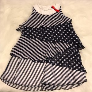 Blue and white dress